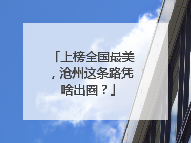 上榜全国最美，沧州这条路凭啥出圈？